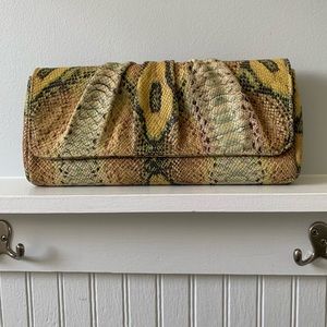 Lauren Merkin Snakeskin Caroline Clutch